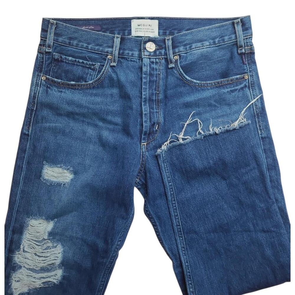 McGuire Lane Split Distressed Crop Jeans Women's Size 26" Premium Denim